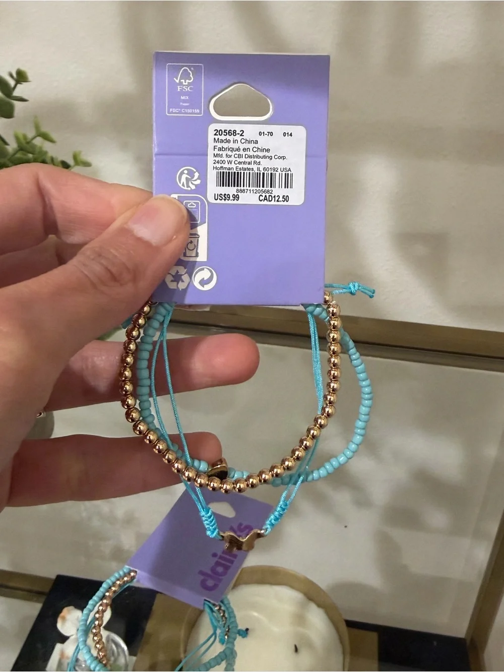 Turquoise and Gold Layered Bracelet Set